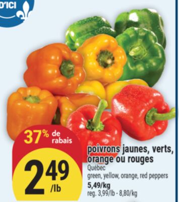 POIVRONS JAUNES, VERTS, ORANGE OU ROUGES | GREEN, YELLOW, ORANGE, RED PEPPERS