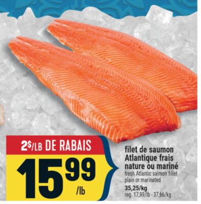 FILET DE SAUMON ATLANTIQUE FRAIS NATURE OU MARINÉ | FRESH ATLANTIC SALMON FILLET PLAIN OR MARINATED