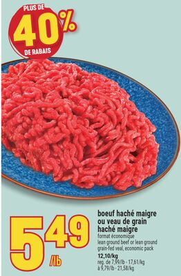 boeuf haché maigre ou veau de grain haché maigre | lean ground beef or lean ground grain-fed veal, economic pack