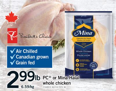PC Or Mina Halal Whole Chicken