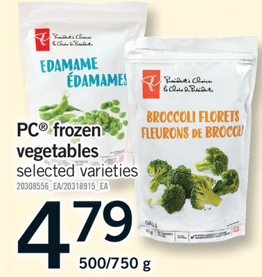 PC FROZEN VEGETABLES, 500/750 G