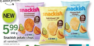 SNACKISH POTATO CHIPS, 142 G