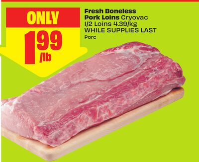 Fresh Boneless Pork Loins Cryovac