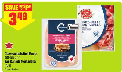 Compliments Deli Meats 150-175 g or San Daniele Mortadella 175 g