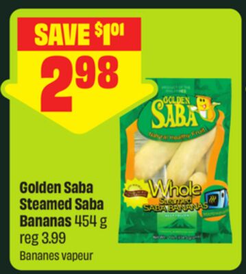 Golden Saba Steamed Saba Bananas