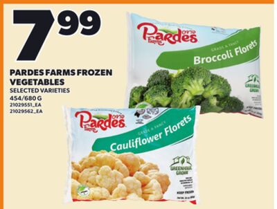 PARDES FARMS FROZEN VEGETABLES, 454/680 G