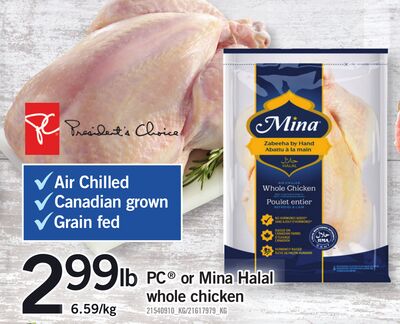 PC Or Mina Halal Whole Chicken