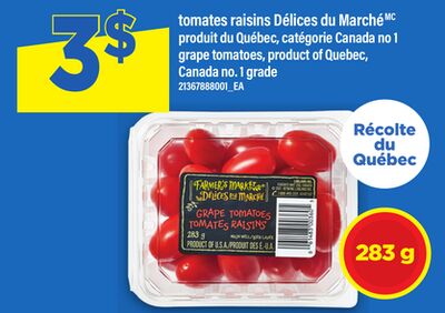 TOMATES RAISINS DÉLICES DU MARCHÉ | GRAPE TOMATOES, 283 G