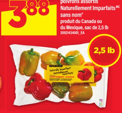 POIVRONS ASSORTIS NATURELLEMENT IMPARFAITSMCMC SANS NOM, SAC DE 2,5 LB