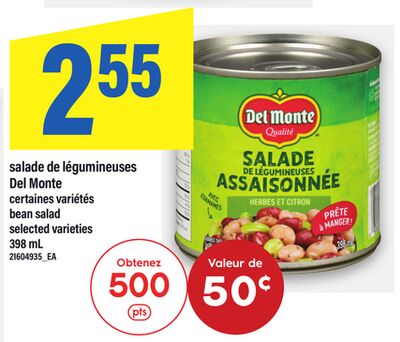SALADE DE LÉGUMINEUSES DEL MONTE | BEAN SALAD, 398 ML