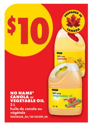NO NAME CANOLA OR VEGETABLE OIL, 3 L