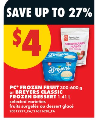 PC FROZEN FRUIT, 300-600 g or BREYERS CLASSIC FROZEN DESSERT, 1.41 L