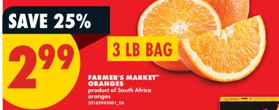 FARMER'S MARKET ORANGES, 3 LB BAG