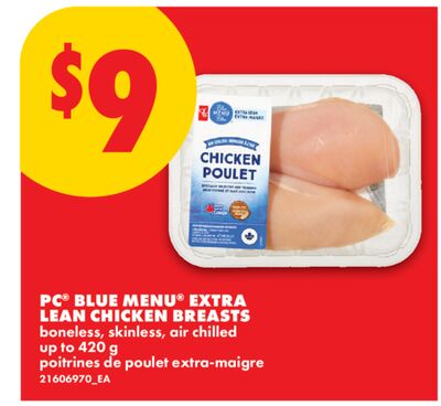PC BLUE MENU EXTRA LEAN CHICKEN BREASTS, up to 420 G