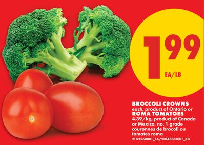 Broccoli Crowns Or Roma Tomatoes