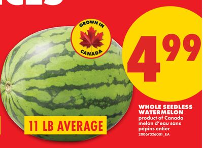 WHOLE SEEDLESS WATERMELON, 11 LB AVERAGE