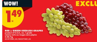 RED or GREEN SEEDLESS GRAPES