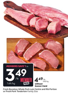 Fresh Boneless Whole Pork Loin Centre and Rib Portion or Fresh Pork Tenderloin