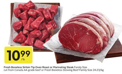 Fresh Boneless Sirloin Tip Oven Roast or Marinating Steak
