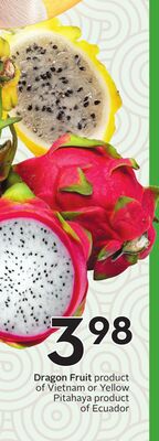 Dragon Fruit product of Vietnam or Yellow Pitahaya product of Ecuador