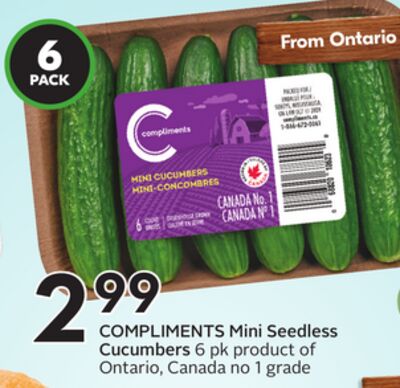 COMPLIMENTS Mini Seedless Cucumbers