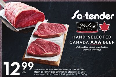 STERLING SILVER Fresh Boneless Cross Rib Pot Roast