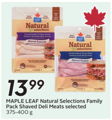 MAPLE LEAF Natural Selections Family Pack Shaved Deli Meats selected