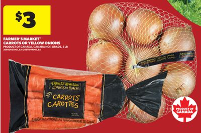FARMER'S MARKET CARROTS OR YELLOW ONIONS, 3 LB