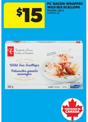 PC BACON-WRAPPED WILD SEA SCALLOPS, , 260 G