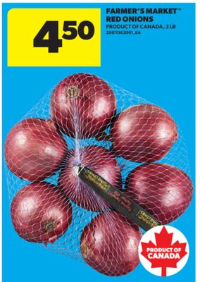 FARMER'S MARKET RED ONIONS, 3 LB