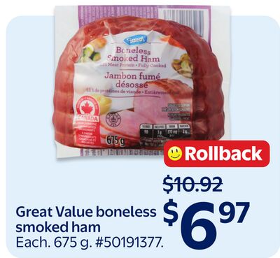 Great Value boneless smoked ham