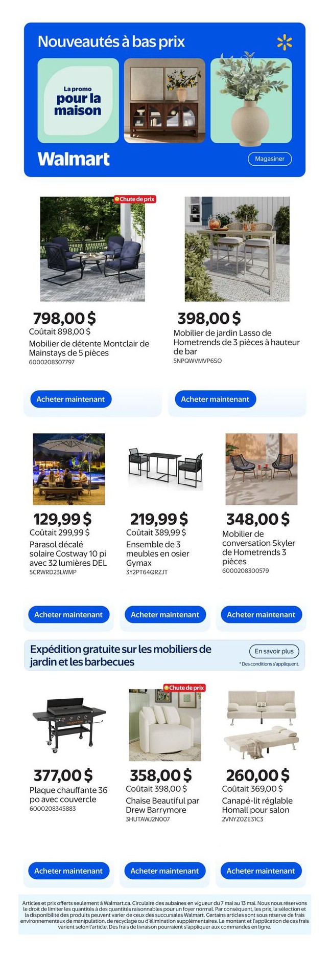 La promo pour la maison